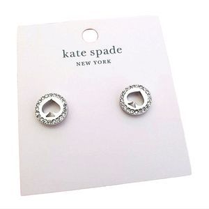 Kate Spade New York Spot The Spade Silver Plated Pave Crystal Stud Earri…